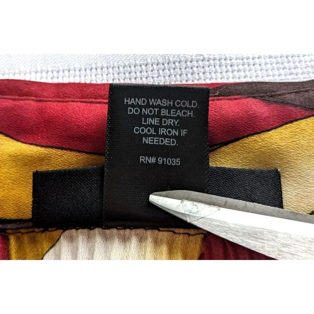 Groovy Vintage Y2K ASHLEY STEWART Boho Pleated Ruffle Blouse 70s Retro Size 14 - Picture 4 of 7